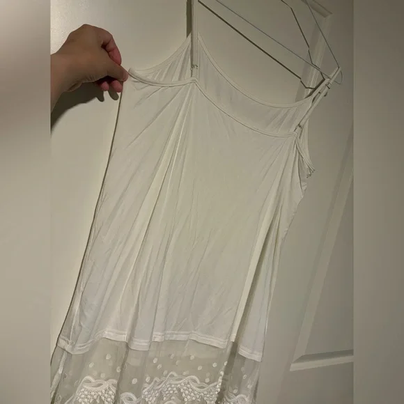 Kate Kason White & Black Lace Hem Slip Undershirt for Layering - Picture 6 of 11